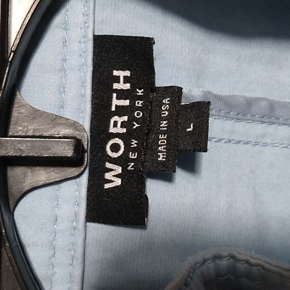 SALE! Worth New York Tiffany Blue Long Belted Jacket Sz.L Gently Worn - Picture 2 of 14